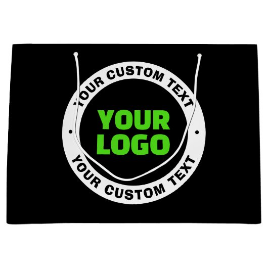 Voeg uw eigen bedrijfslogo of geüpload ontwerp toe groot cadeauzakje (Voorkant)