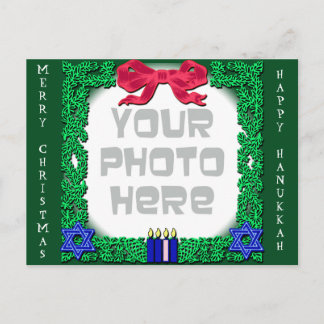 Voeg uw eigen foto met Kerstmis toe aan het Hanukk Feestdagenkaart