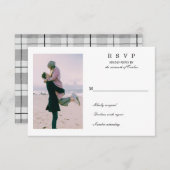 Voeg uw eigen foto met persoonlijke letters toe RSVP kaartje (Voorkant / Achterkant)