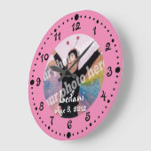 Voeg uw eigen fotoklok met roze klok W/ minuten to (Hoek)
