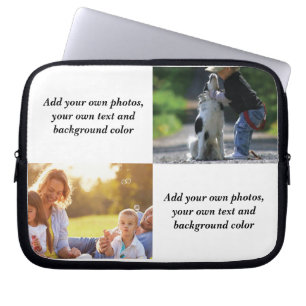 Voeg uw eigen foto's, tekst en achtergrond toe wer laptop sleeve