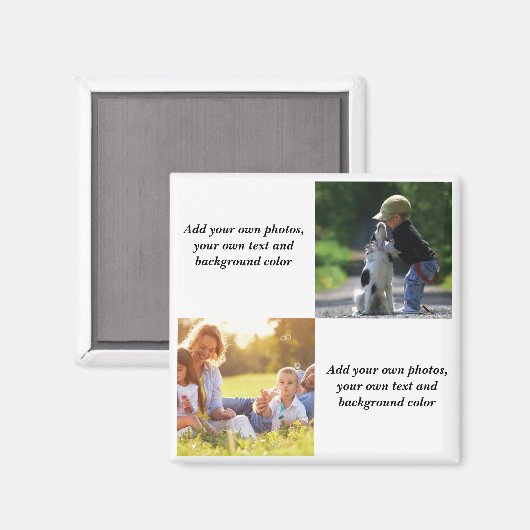 Voeg uw eigen foto's, tekst en achtergrond toe wer magneet (Voorkant / Achterkant)