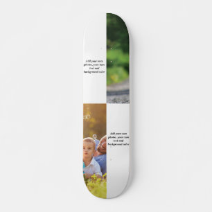 Voeg uw eigen foto's, tekst en achtergrond toe wer skateboard