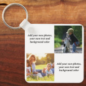 Voeg uw eigen foto's, tekst en achtergrond toe wer sleutelhanger (Voorkant)