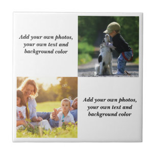 Voeg uw eigen foto's, tekst en achtergrond toe wer tegeltje