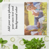 Voeg uw eigen foto's, tekst en achtergrond toe wer theedoek (Gevouwen)