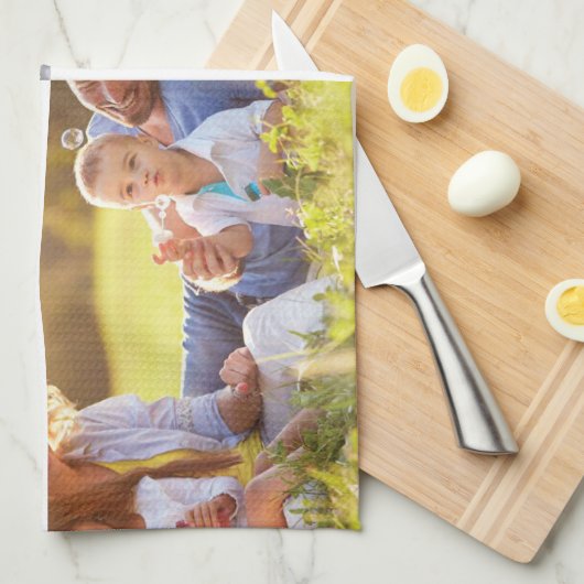 Voeg uw eigen foto's, tekst en achtergrond toe wer theedoek (Quarter Fold)