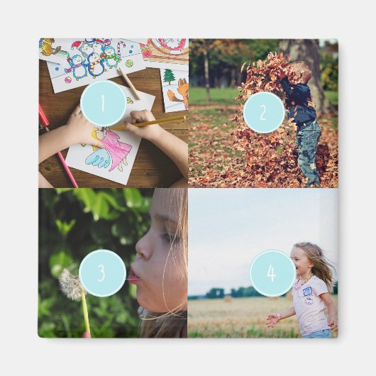 Voeg uw eigen foto's toe  4 afbeelding magneet (Voorkant)