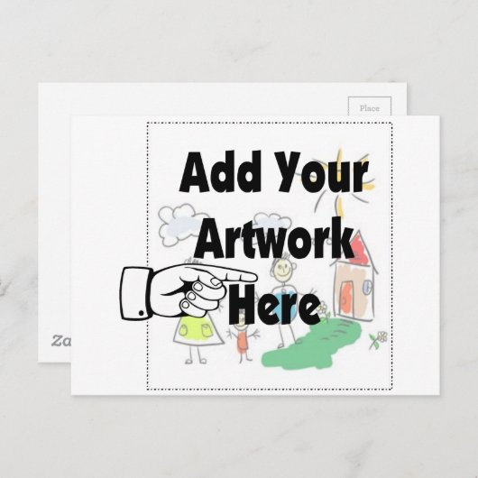 Voeg uw eigen Kunstwerk of Kunstwerk van het Kind  Briefkaart (Voorkant / Achterkant)