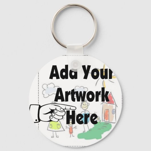 Voeg uw eigen Kunstwerk of Kunstwerk van het Kind  Sleutelhanger (Voorkant)