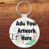 Voeg uw eigen Kunstwerk of Kunstwerk van het Kind  Sleutelhanger (Voorkant)