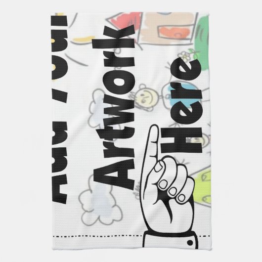 Voeg uw eigen Kunstwerk of Kunstwerk van het Kind  Theedoek (Verticaal)