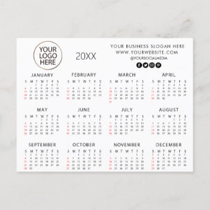 voeg uw eigen logo aangepaste tekst 2025 Kalender  Briefkaart