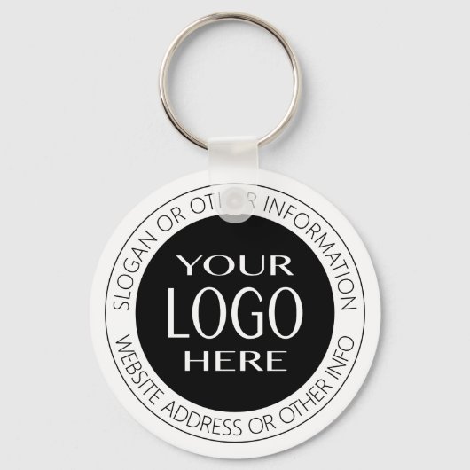 Voeg uw eigen Logo en circulaire tekst toe Sleutelhanger (Voorkant)