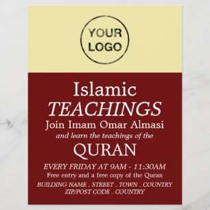 Voeg uw eigen logo toe, islamitische onderwijsadve flyer