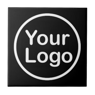 Voeg uw eigen logo toe Zwarte achtergrond Tegeltje
