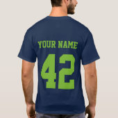 Voeg uw eigen naam en nummer toe Funny Lacrosse T- T-shirt (Achterkant)