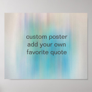 voeg uw eigen offerte blauw waterverf toe poster