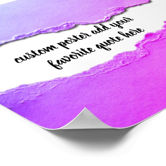 voeg uw eigen prijsopgave paars, roze en blauw toe poster (Hoek)