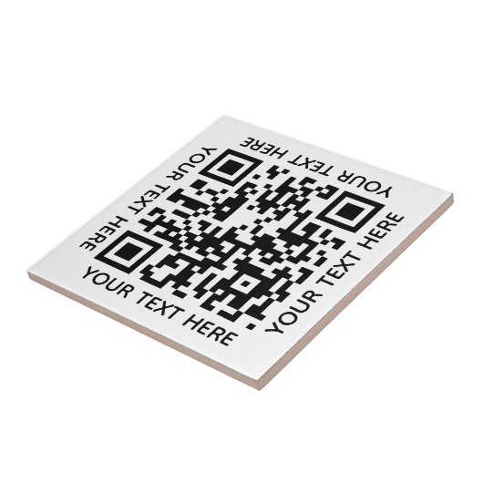 Voeg uw eigen QR-code toe Scannen Minimale Eenvoud Tegeltje (Zijkant)