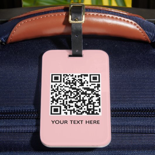 Voeg uw eigen QR-codetekst Scannen Minimale roze t Bagagelabel (Voorkant Insitu 2)