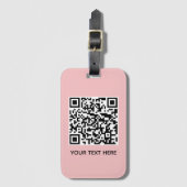 Voeg uw eigen QR-codetekst Scannen Minimale roze t Bagagelabel (Voorkant (verticaal))