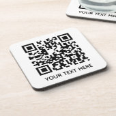 Voeg uw eigen QR-codetekst toe Scannen Minimaal Ee Bier Onderzetter (Linkerzijde)