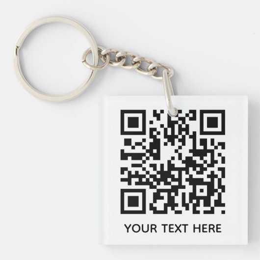 Voeg uw eigen QR-codetekst toe Scannen Minimaal Ee Sleutelhanger (voorkant)
