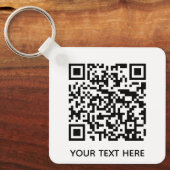Voeg uw eigen QR-codetekst toe Scannen Minimaal Ee Sleutelhanger (Voorkant)