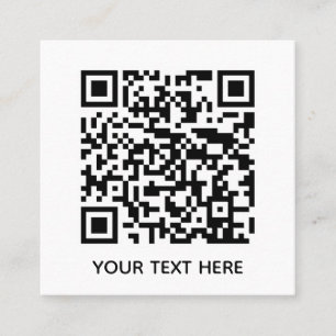 Voeg uw eigen QR-codetekst toe Scannen Minimaal Ee Vierkante Visitekaartje