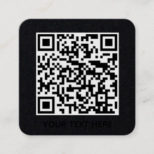Voeg uw eigen QR-codetekst toe Scannen Minimale Ee Vierkante Visitekaartje