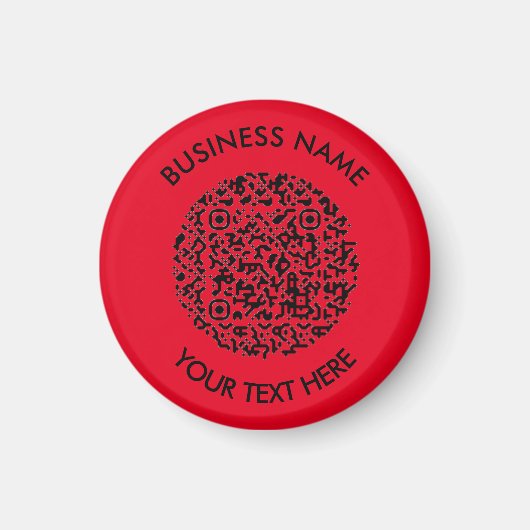 Voeg uw eigen ronde QR Code Scan Minimal Simple Ma Magneet (Voorkant)