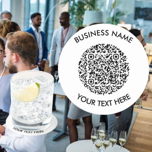 Voeg uw eigen ronde QR Code Scan Minimal Simple to Kartonnen Onderzetter