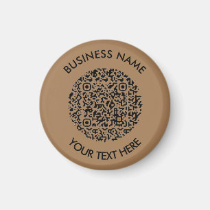 Voeg uw eigen ronde QR Code Scan Minimal Simple to Magneet
