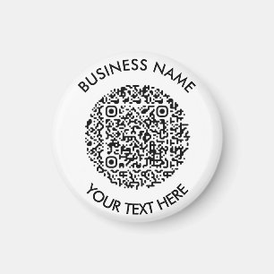 Voeg uw eigen ronde QR Code Scan Minimal Simple to Magneet