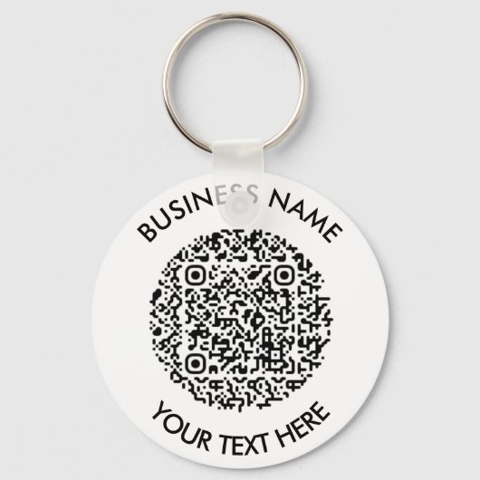 Voeg uw eigen ronde QR Code Scan Minimal Simple to Sleutelhanger (Voorkant)