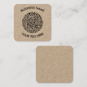 Voeg uw eigen ronde QR Code Scan Minimal Simple to Vierkante Visitekaartje (Voorkant / Achterkant)