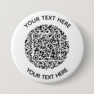 Voeg uw eigen ronde QR-codetekst toe Scanminima Button 7,6 Cm