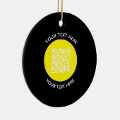 Voeg uw eigen ronde QR-codetekst toe Scanminima Keramisch Ornament (Rechts)