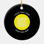 Voeg uw eigen ronde QR-codetekst toe Scanminima Keramisch Ornament (Achterkant)