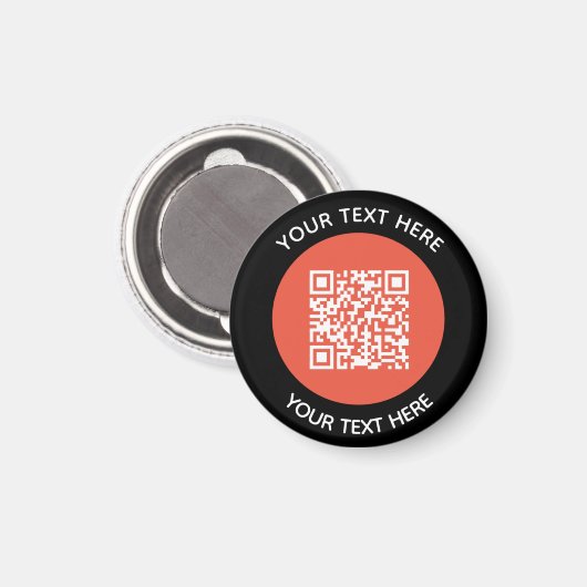 Voeg uw eigen ronde QR-codetekst toe Scanminima Magneet (Voorkant / Achterkant)