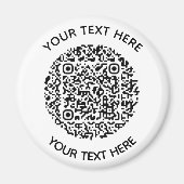 Voeg uw eigen ronde QR-codetekst toe Scanminima Magneet (Voorkant)