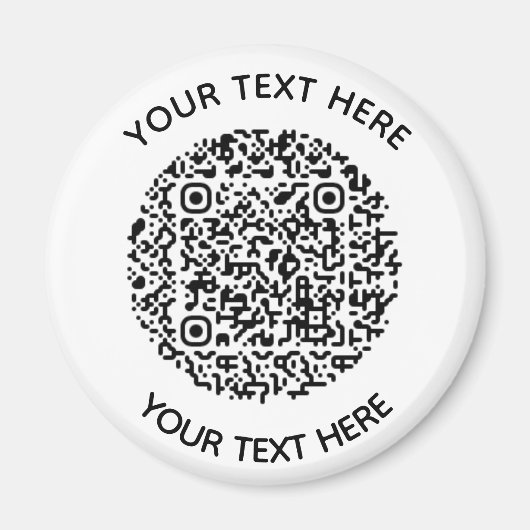 Voeg uw eigen ronde QR-codetekst toe Scanminima Magneet (Voorkant)