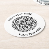 Voeg uw eigen ronde QR-codetekst toe Scanminima Ronde Kartonnen Onderzetter (Gebogen)