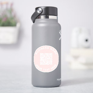 Voeg uw eigen ronde QR-codetekst toe Scanminima Sticker