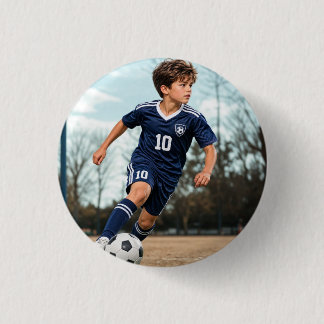Voeg uw eigen sportfoto toe ronde button 3,2 cm