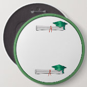 Voeg uw eigen tekst groene Afstuderen Button toe (Voorkant /achterkant)