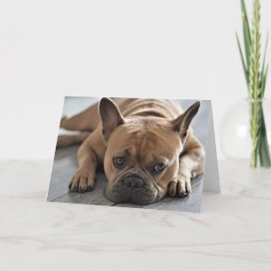 VOEG UW EIGEN TEKST Leuke Frenchie toe Kaart