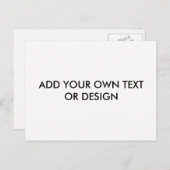 Voeg uw eigen tekst of ontwerp toe, pas aan briefkaart (Voorkant / Achterkant)