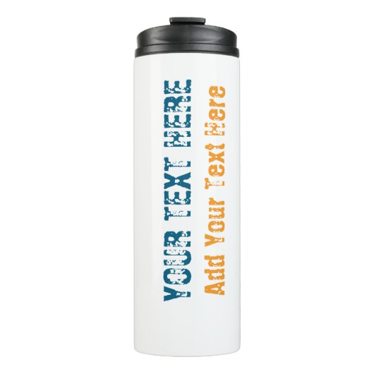 Voeg uw eigen tekst slogan Minimalist Modern Plain Thermosbeker (Voorkant)